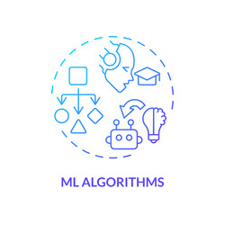 2d customizable thin line icon ml algorithms vector image