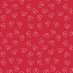 broken heart red seamless pattern in thin vector image