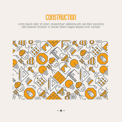 Building construction concept with thin line icons