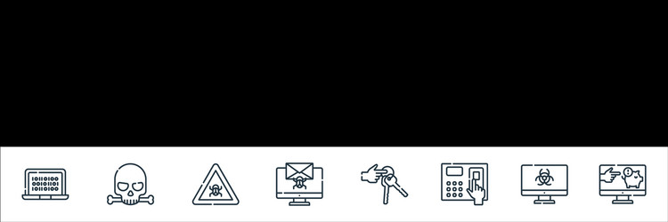 Hacker line icons linear set quality vector