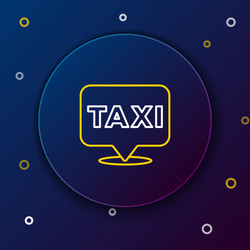 line map pointer with taxi icon isolated on blue vector image