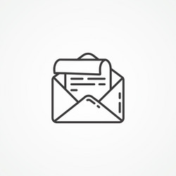 mail open envelope outline icon email line vector image