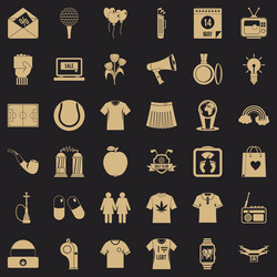 man polo icons set simple style vector image