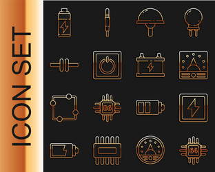 set line processor with microcircuits cpu vector image