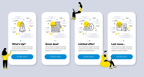 set of technology icons such as refresh bitcoin vector image