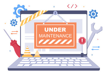 software system under maintenance error website vector image