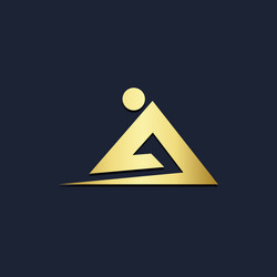 Triangle star gold logo Royalty Free Vector Image