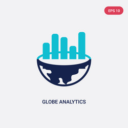 two color globe analytics icon from business vector image