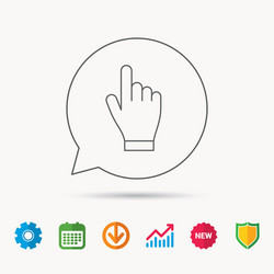 click hand icon press or push pointer sign vector image