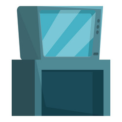 old computer monitor displaying blue screen vector image