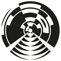 segmented circle icon bold abstract shape black vector image