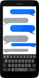 Smart phone with empty text bubbles vector