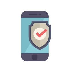 smartphone showing security shield with check mark vector image