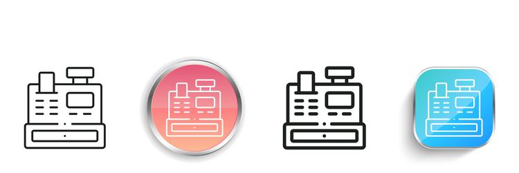 cash register icon thin linear regular and button vector image