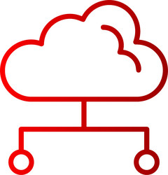 cloud computing line gradient icon vector image