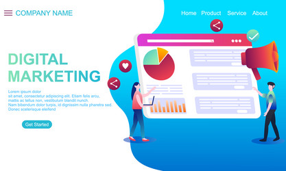 digital marketing landing page vector