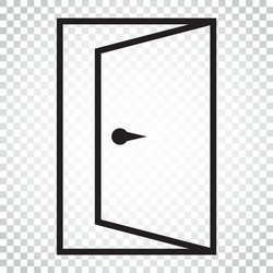 Door icon in line style exit open vector