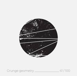 geometric simple shape in grunge retro style vector