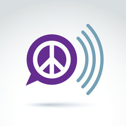 Peace propaganda icon with speech bubble vector