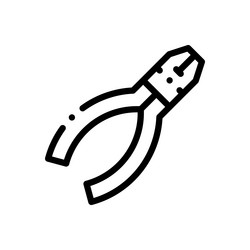 pliers icon thin linear style design isolated vector image