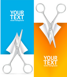 Scissor Cut Paper Banner vector image