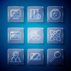 set line location city map navigation push pin vector image