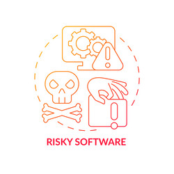 risky software red gradient concept icon vector