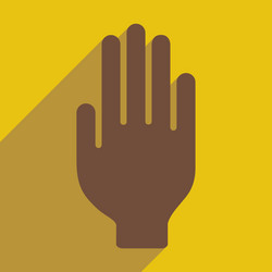 flat with shadow icon and mobile application hand vector image
