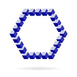 Isometric Hexagonal Cube Frame vector image