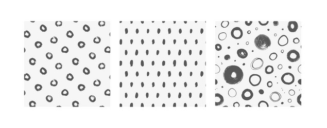 polka dots and circles seamless pattern collection vector image