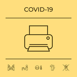 print line icon graphic elements for your design vector image