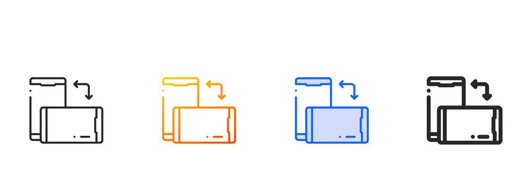 responsive iconthin linear gradient blue stroke vector image