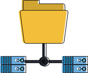servers linked web hosting icon image vector image