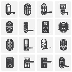 smart lock icons set on background for graphic vector image