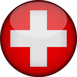 switzerland in glossy round button of icon vector image