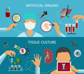 biotechnology banner set vector