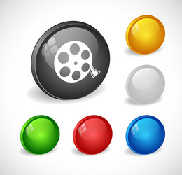 Color 3d buttons for web vector