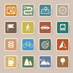 Map Icons Set - Navigation & Location vector image