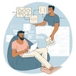 programmers and coders at work vector image
