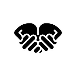 begging hands black glyph icon vector