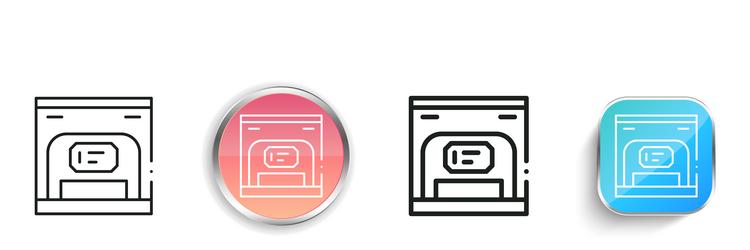 cashbox icon thin linear regular and button style vector image