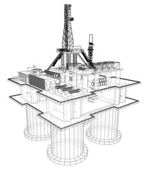 Offshore oil rig drilling platform concept Vector Image