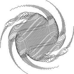 spiral swirl twirl design element with sketchy vector image
