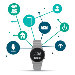 Watch icon wearable technology design vector