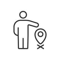 give wrong location icon in line design vector image