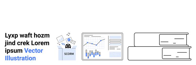 graphical data analysis and learning management vector image