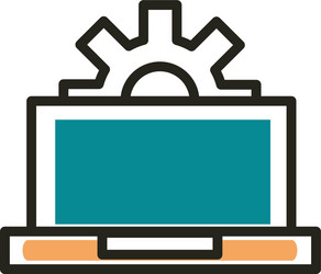 Laptop settings web development icon line and fill vector