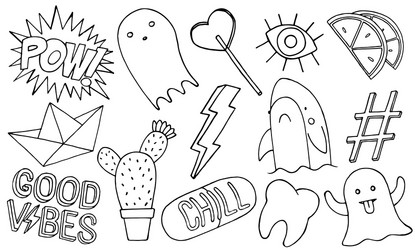 Patch set on white background vector