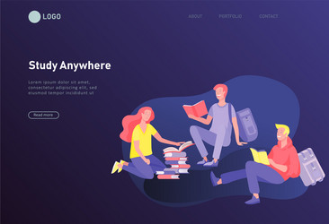set web page design templates with relaxed vector image