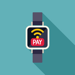 smart watch displaying nfc payment system vector image